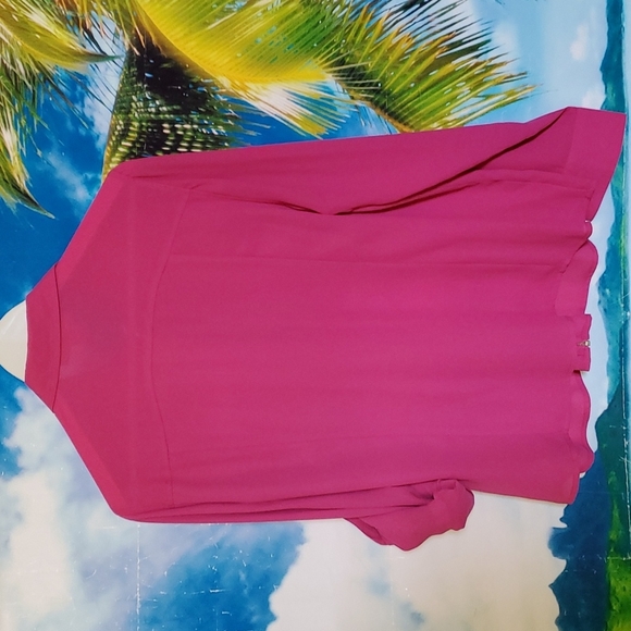 Michael KORS PINK DRESS LONG SLEEVES BLOUSE W/ZIP UP FRONT S 14P - Picture 3 of 3